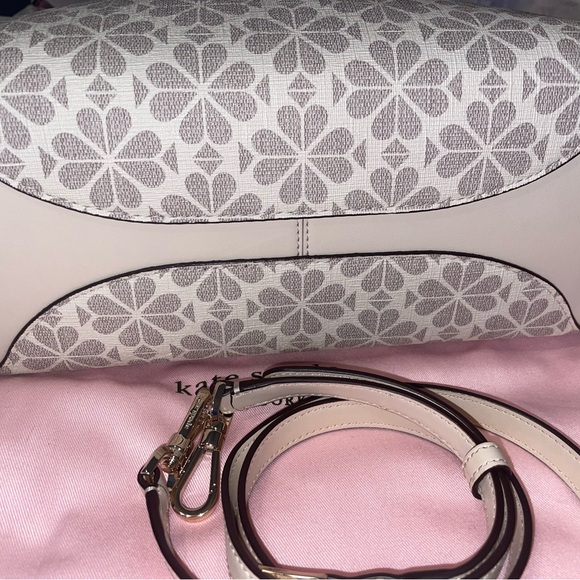NWT Kate Spade Spade Flower Monogram Satchel & middle Wallet Multi ivory - Picture 5 of 8